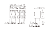 0138-60XX 0.2 Inch (in) Pitch Diameter Printed Circuit Board (PCB) Terminal Block - 2