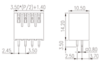 0156-20XX-BK 0.138 Inch (in) Pitch Diameter Printed Circuit Board (PCB) Connector Socket - 2