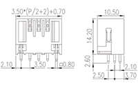 0156-24XXL 0.138 Inch (in) Pitch Diameter Printed Circuit Board (PCB) Connector Socket - 2