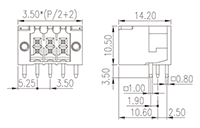 0156-26XX-BK 0.138 Inch (in) Pitch Diameter Printed Circuit Board (PCB) Connector Socket - 2