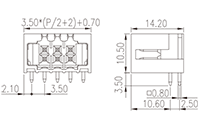 0156-29XX-BK 0.138 Inch (in) Pitch Diameter Printed Circuit Board (PCB) Connector Socket - 2