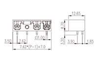 0183-11XXTXX 0.300 Inch (in) Pitch Diameter Printed Circuit Board (PCB) Connector Socket - 2