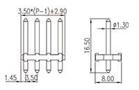 0191-11XXTH 0.138 Inch (in) Pitch Diameter Printed Circuit Board (PCB) Connector Socket - 2