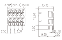 0221-22XX-BK 0.138 Inch (in) Pitch Diameter Printed Circuit Board (PCB) Connector Socket - 2