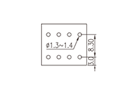 0221-39XX-BK 0.150 Inch (in) Pitch Diameter Printed Circuit Board (PCB) Connector Socket - 3