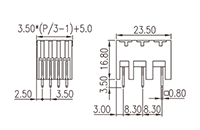 0221-41XX-BK 0.138 Inch (in) Pitch Diameter Printed Circuit Board (PCB) Connector Socket - 2