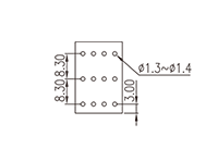 0221-41XX-BK 0.138 Inch (in) Pitch Diameter Printed Circuit Board (PCB) Connector Socket - 3