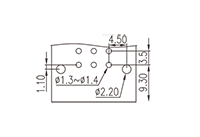 0221-51XX-BK 0.150 Inch (in) Pitch Diameter Printed Circuit Board (PCB) Connector Socket - 3