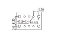 0221-52XX-BK 0.150 Inch (in) Pitch Diameter Printed Circuit Board (PCB) Connector Socket - 3