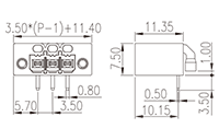 0225-11XX 0.138 Inch (in) Pitch Diameter Printed Circuit Board (PCB) Connector Socket - 2