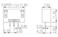 0225-12XX 0.138 Inch (in) Pitch Diameter Printed Circuit Board (PCB) Connector Socket - 2