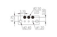 0225-12XX 0.138 Inch (in) Pitch Diameter Printed Circuit Board (PCB) Connector Socket - 3