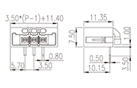 0225-21XX 0.138 Inch (in) Pitch Diameter Printed Circuit Board (PCB) Connector Socket - 2