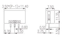 0225-22XX 0.138 Inch (in) Pitch Diameter Printed Circuit Board (PCB) Connector Socket - 2