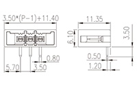 0225-26XX 0.138 Inch (in) Pitch Diameter Printed Circuit Board (PCB) Connector Socket - 2