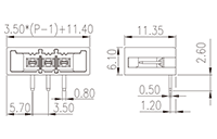 0225-26XXL 0.138 Inch (in) Pitch Diameter Printed Circuit Board (PCB) Connector Socket - 2