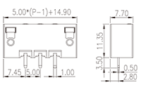 0226-12XX 0.197 Inch (in) Pitch Diameter Printed Circuit Board (PCB) Connector Socket - 2