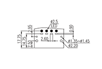 0227-11XX 0.197 Inch (in) Pitch Diameter Printed Circuit Board (PCB) Connector Socket - 3