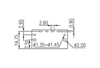 0227-16XXL 0.197 Inch (in) Pitch Diameter Printed Circuit Board (PCB) Connector Socket - 3