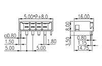 0227-26XX 0.197 Inch (in) Pitch Diameter Printed Circuit Board (PCB) Connector Socket - 2