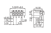 0227-31XX 0.197 Inch (in) Pitch Diameter Printed Circuit Board (PCB) Connector Socket - 2