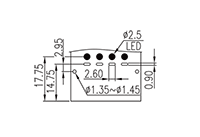 0227-31XX 0.197 Inch (in) Pitch Diameter Printed Circuit Board (PCB) Connector Socket - 3