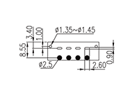 0227-32XX 0.197 Inch (in) Pitch Diameter Printed Circuit Board (PCB) Connector Socket - 3