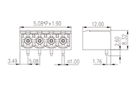 2EHDRC-XXPL 0.200 Inch (in) Pitch Diameter Printed Circuit Board (PCB) Connector Socket - 2