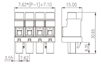 3ESNPHL-XXP 0.300 Inch (in) Pitch Diameter Printed Circuit Board (PCB) Connector-Plug - 2