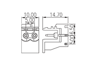 5EH-2PR 0.197 Inch (in) Pitch Diameter Printed Circuit Board (PCB) Connector Socket - 2