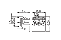 5EH-3PL 0.197 Inch (in) Pitch Diameter Printed Circuit Board (PCB) Connector Socket - 2