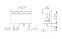 5EHDV-XXPL 0.197 Inch (in) Pitch Diameter Printed Circuit Board (PCB) Connector Socket - 2