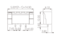 5EHDVM-XXPL 0.197 Inch (in) Pitch Diameter Printed Circuit Board (PCB) Connector Socket - 2