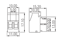 5ES-2PR 0.197 Inch (in) Pitch Diameter Printed Circuit Board (PCB) Connector-Plug - 2