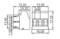 5ES-3PL 0.197 Inch (in) Pitch Diameter Printed Circuit Board (PCB) Connector-Plug - 2