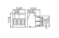 5ES-3PR 0.197 Inch (in) Pitch Diameter Printed Circuit Board (PCB) Connector-Plug - 2