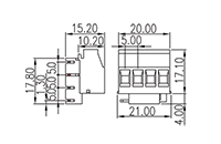 5ES-4PL 0.197 Inch (in) Pitch Diameter Printed Circuit Board (PCB) Connector-Plug - 2