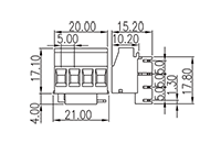 5ES-4PR 0.197 Inch (in) Pitch Diameter Printed Circuit Board (PCB) Connector-Plug - 2