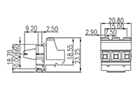 7ES-3PL 0.295 Inch (in) Pitch Diameter Printed Circuit Board (PCB) Connector-Plug - 2