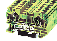 AK4-PE 57 Millimeter (mm) Width Spring Clamp Connection DIN Rail Terminal Block