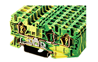 AK4-TN-PE 72.5 Millimeter (mm) Width Spring Clamp Connection DIN Rail Terminal Block