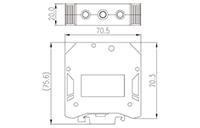 DK50-PE 70.5 Millimeter (mm) Width Screw Connection DIN Rail Terminal Block - 2