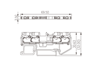 DP1.5-TR 69.5 Millimeter (mm) Width Push-In Design (PID) DIN Rail Terminal Block - 2