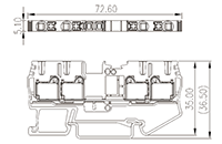 DP2.5-TR 72.6 Millimeter (mm) Width Push-In Design (PID) DIN Rail Terminal Block - 2