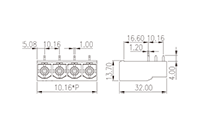 ECH116L-XXP 0.400 Inch (in) Pitch Diameter Printed Circuit Board (PCB) Connector Socket - 2