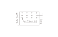 ECH116L-XXP 0.400 Inch (in) Pitch Diameter Printed Circuit Board (PCB) Connector Socket - 3