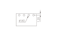 ECH350RR-XXPL 0.138 Inch (in) Pitch Diameter Printed Circuit Board (PCB) Connector Socket - 3