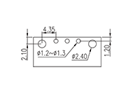 ECH350RRM-XXP 0.138 Inch (in) Pitch Diameter Printed Circuit Board (PCB) Connector Socket - 3