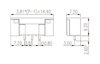 ECH381VM-XXPL 0.150 Inch (in) Pitch Diameter Printed Circuit Board (PCB) Connector Socket - 2