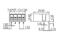 ECH762HR-XXP 0.300 Inch (in) Pitch Diameter Printed Circuit Board (PCB) Connector Socket - 2